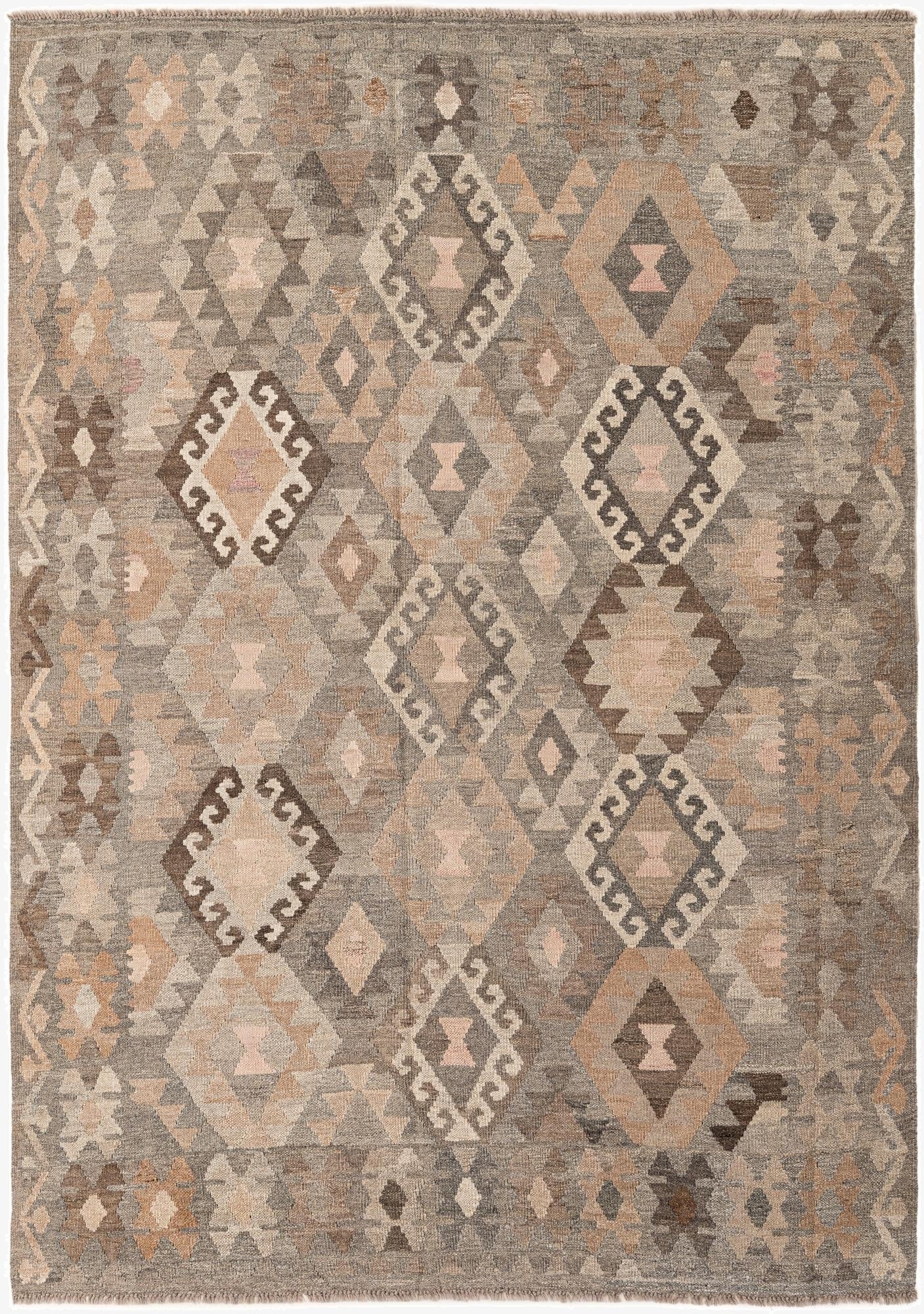 5' 9 x 7' 11  Hand Woven Kilim Maymana Wool Rug