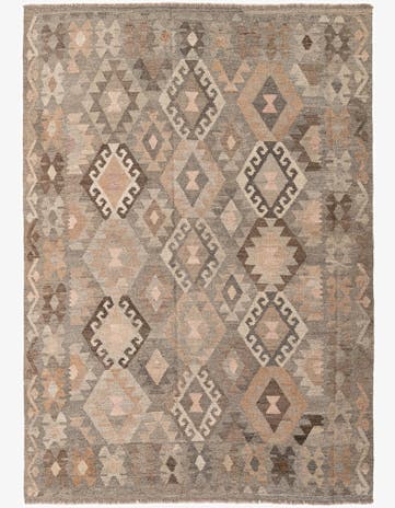 5' 9 x 7' 11 Hand Woven Kilim Maymana Wool Rug