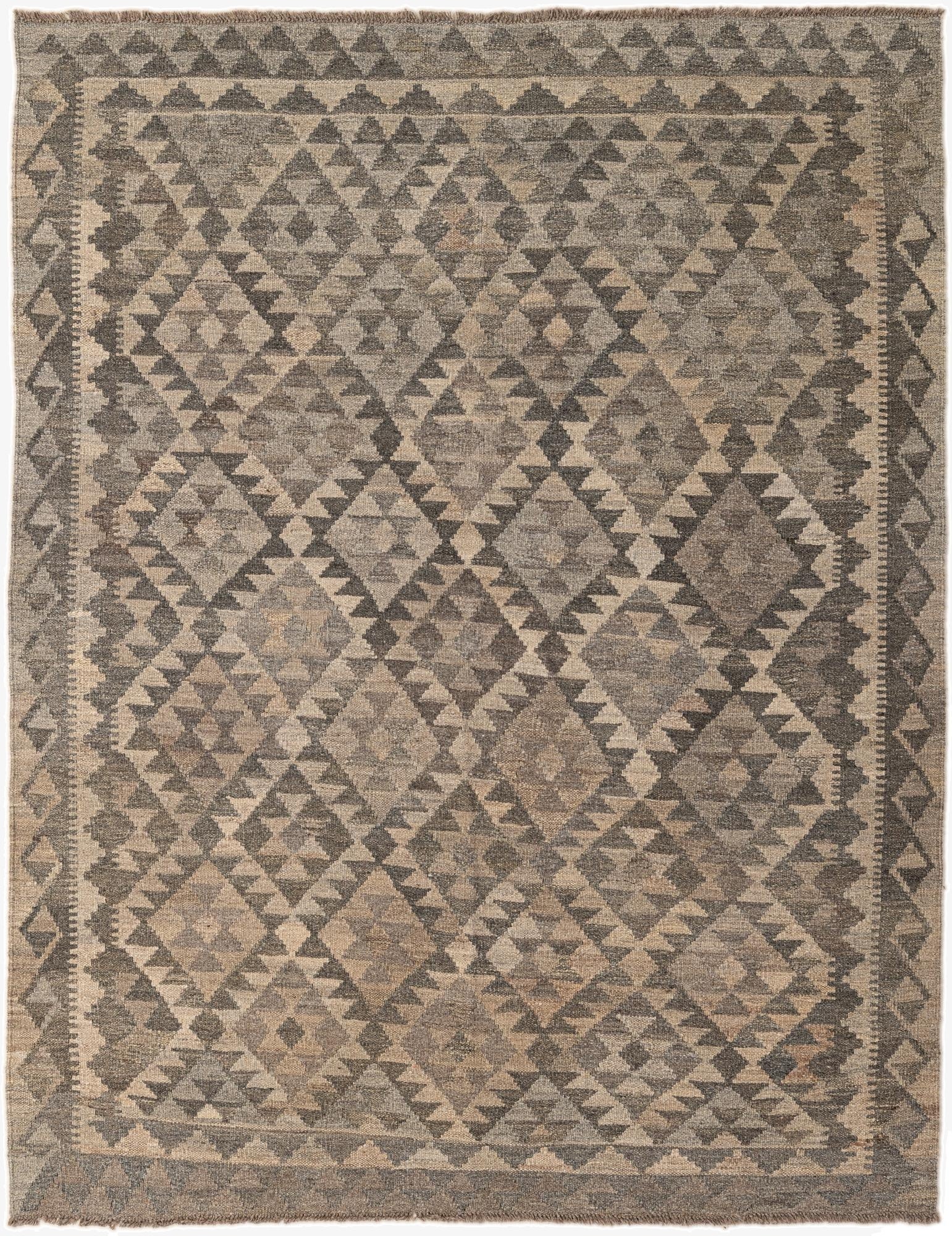 5' 1 x 6' 6  Hand Woven Kilim Maymana Wool Rug
