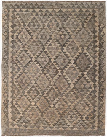 5' 1 x 6' 6 Hand Woven Kilim Maymana Wool Rug
