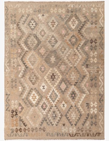 5' 9 x 7' 10 Hand Woven Kilim Maymana Wool Rug