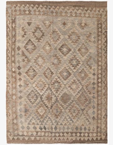 5' 7 x 7' 8 Hand Woven Kilim Maymana Wool Rug
