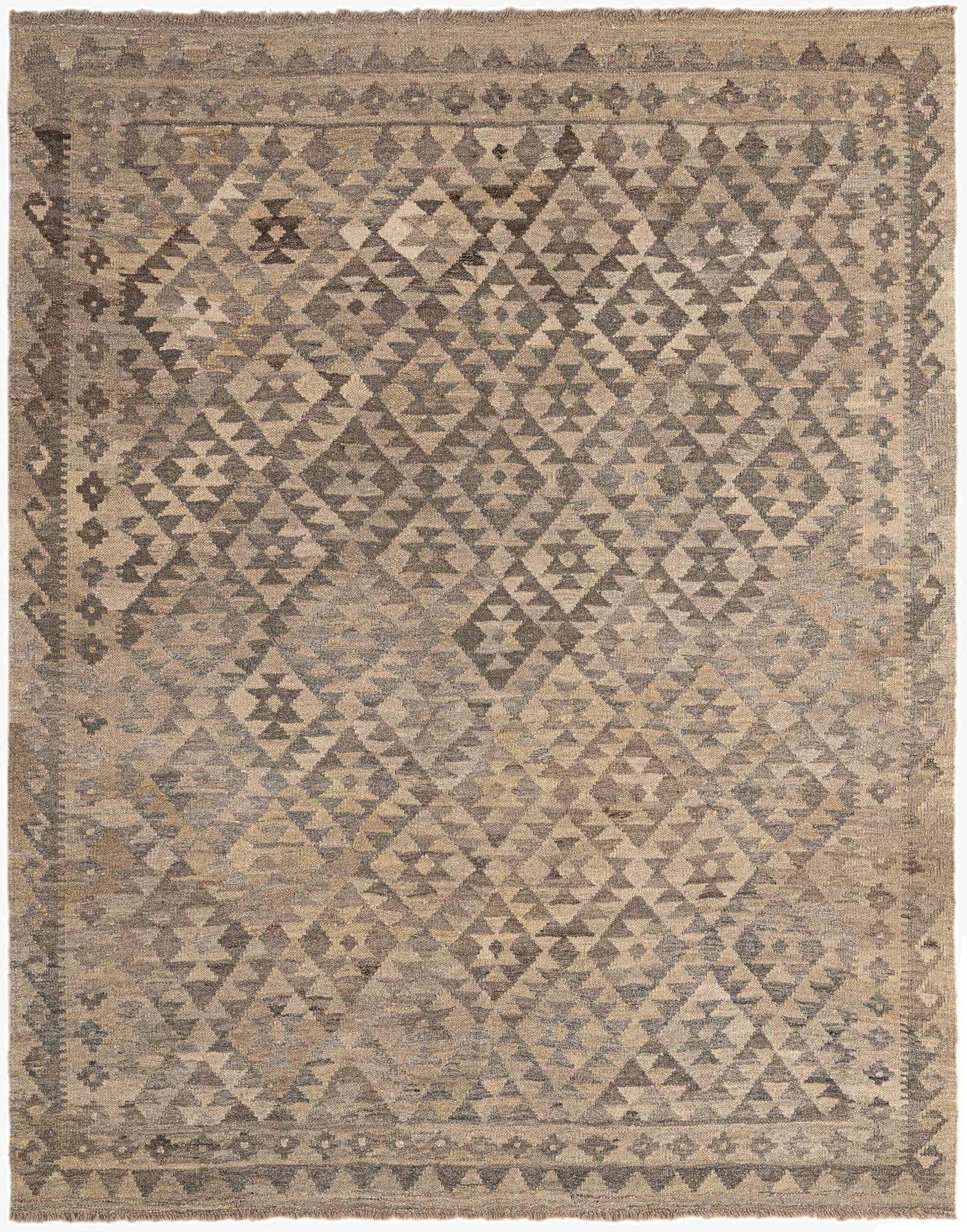 4' 11 x 6' 3  Hand Woven Kilim Maymana Wool Rug