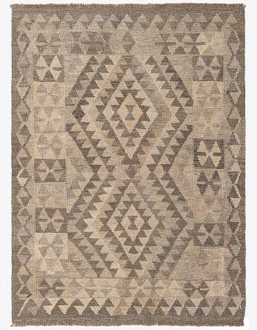 3' 7 x 4' 10 Hand Woven Kilim Maymana Wool Rug