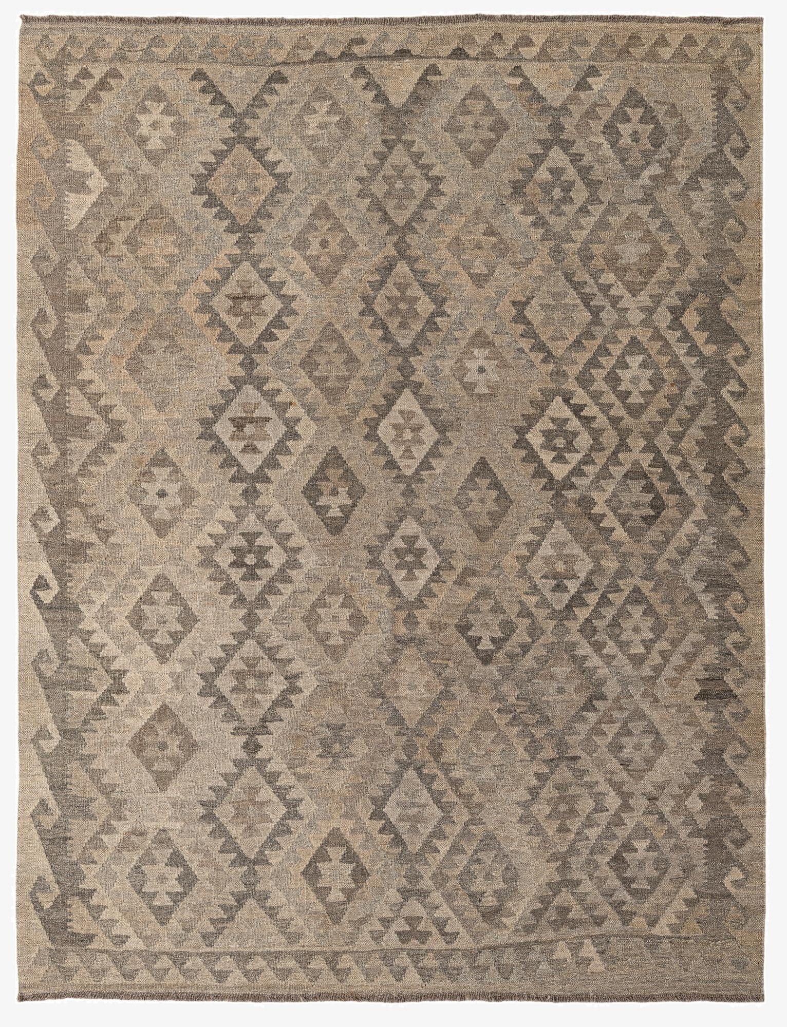 5' 3 x 6' 11  Hand Woven Kilim Maymana Wool Rug