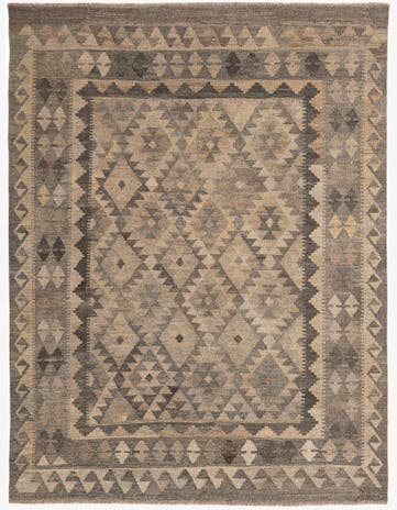 5' x 6' 7 Hand Woven Kilim Maymana Wool Rug