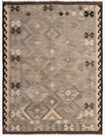 4' 11 x 6' 5 Hand Woven Kilim Maymana Wool Rug
