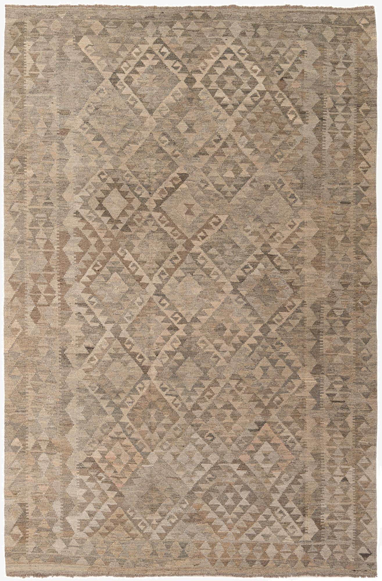 6' 8 x 10'  Hand Woven Kilim Maymana Wool Rug