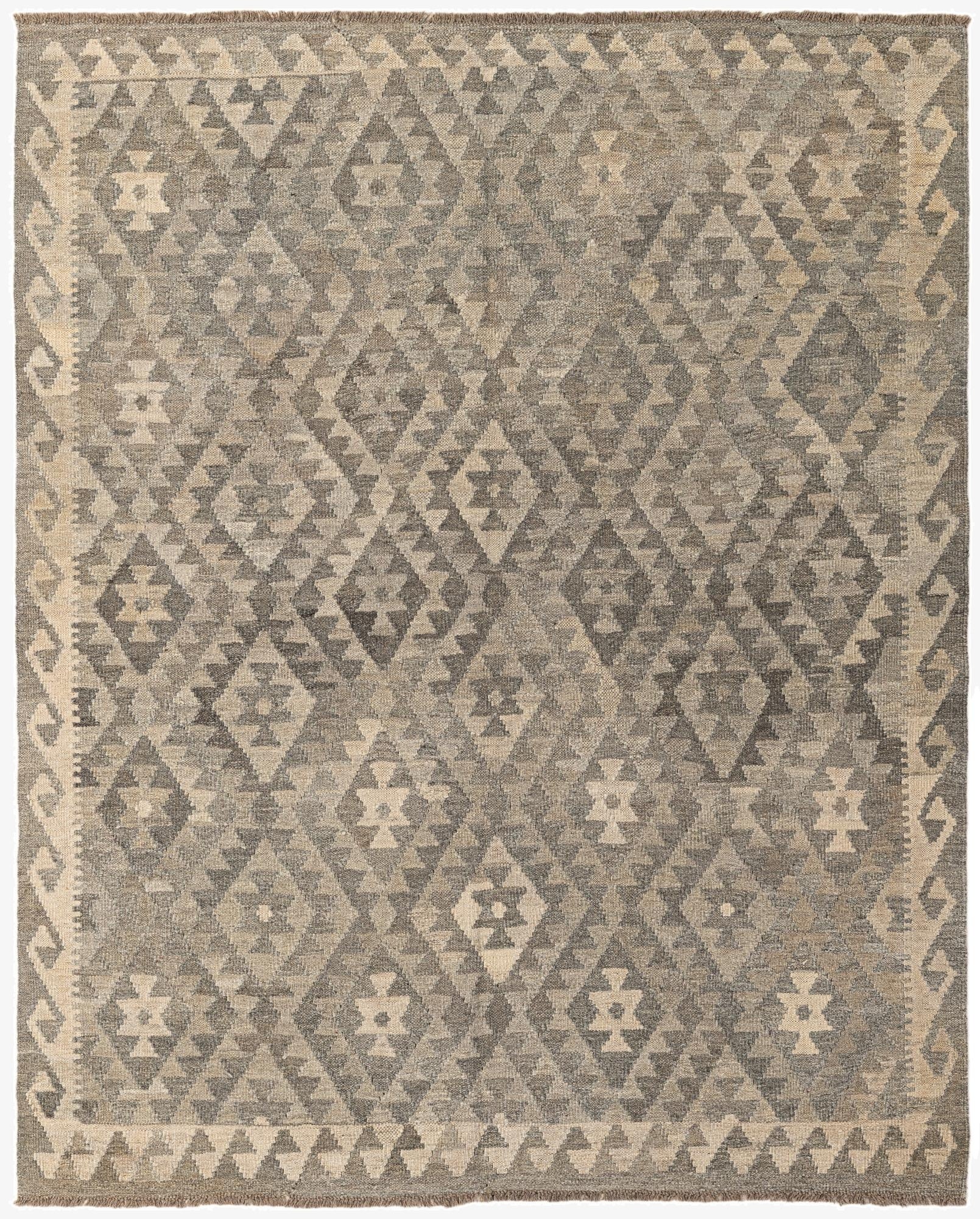 5' 4 x 6' 7  Hand Woven Kilim Maymana Wool Rug