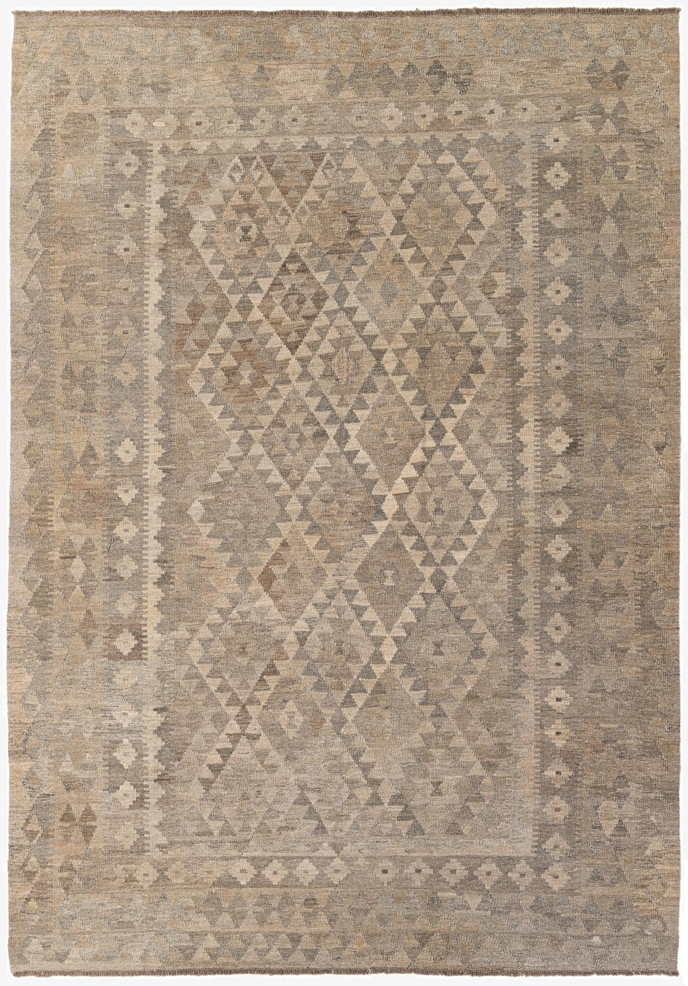 7' x 9' 11  Hand Woven Kilim Maymana Wool Rug