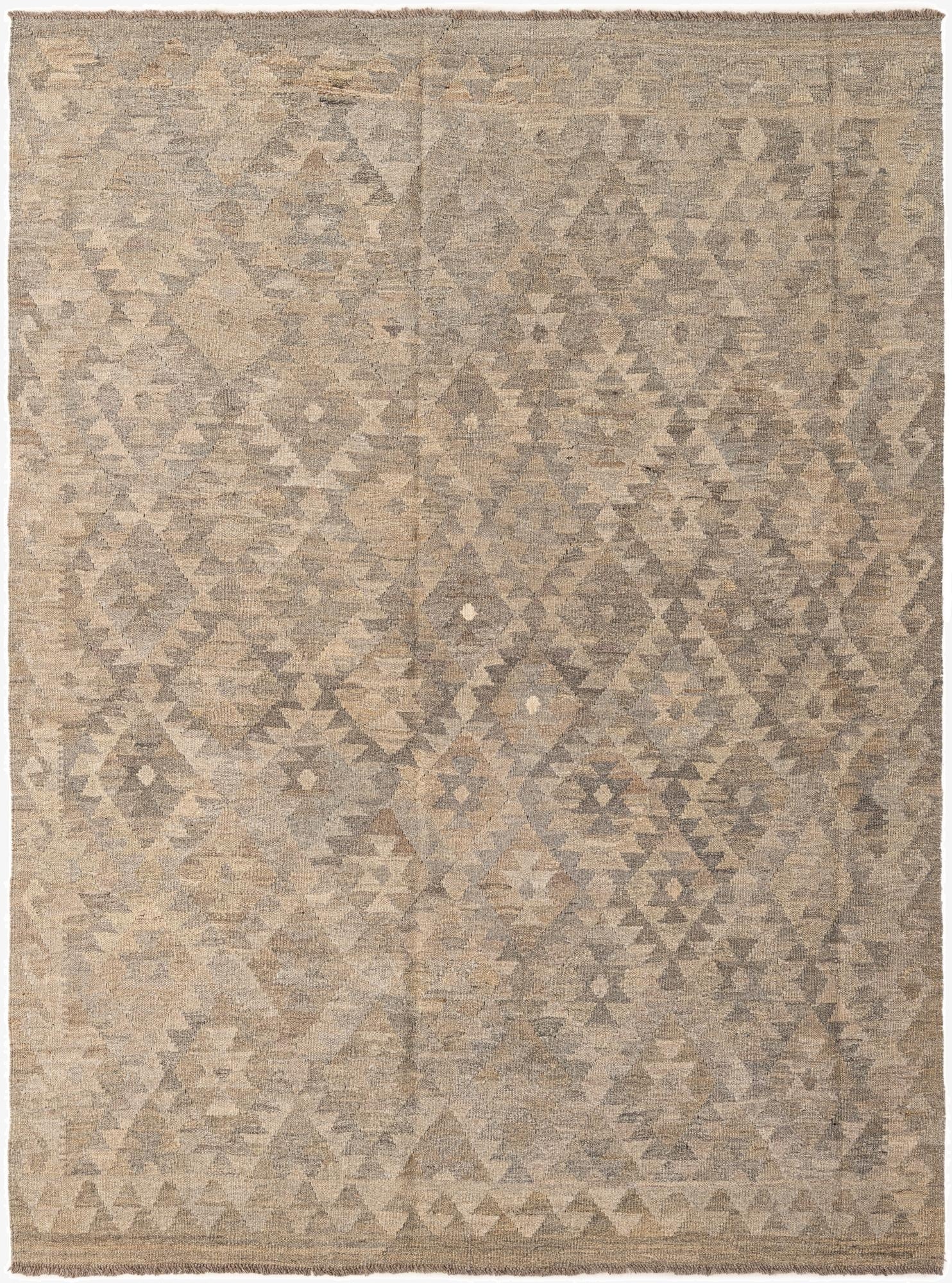 5' 9 x 7' 8  Hand Woven Kilim Maymana Wool Rug