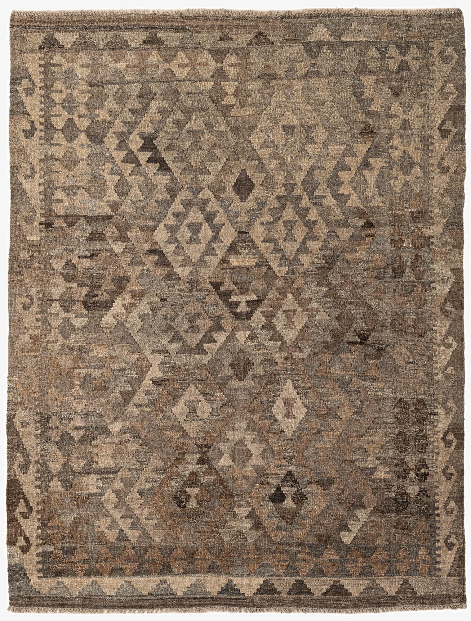 5' x 6' 7  Hand Woven Kilim Maymana Wool Rug