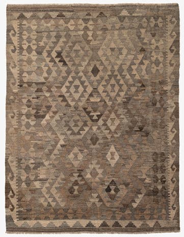 5' x 6' 7 Hand Woven Kilim Maymana Wool Rug