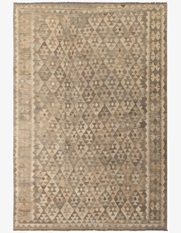 6' 8 x 9' 8 Hand Woven Kilim Maymana Wool Rug