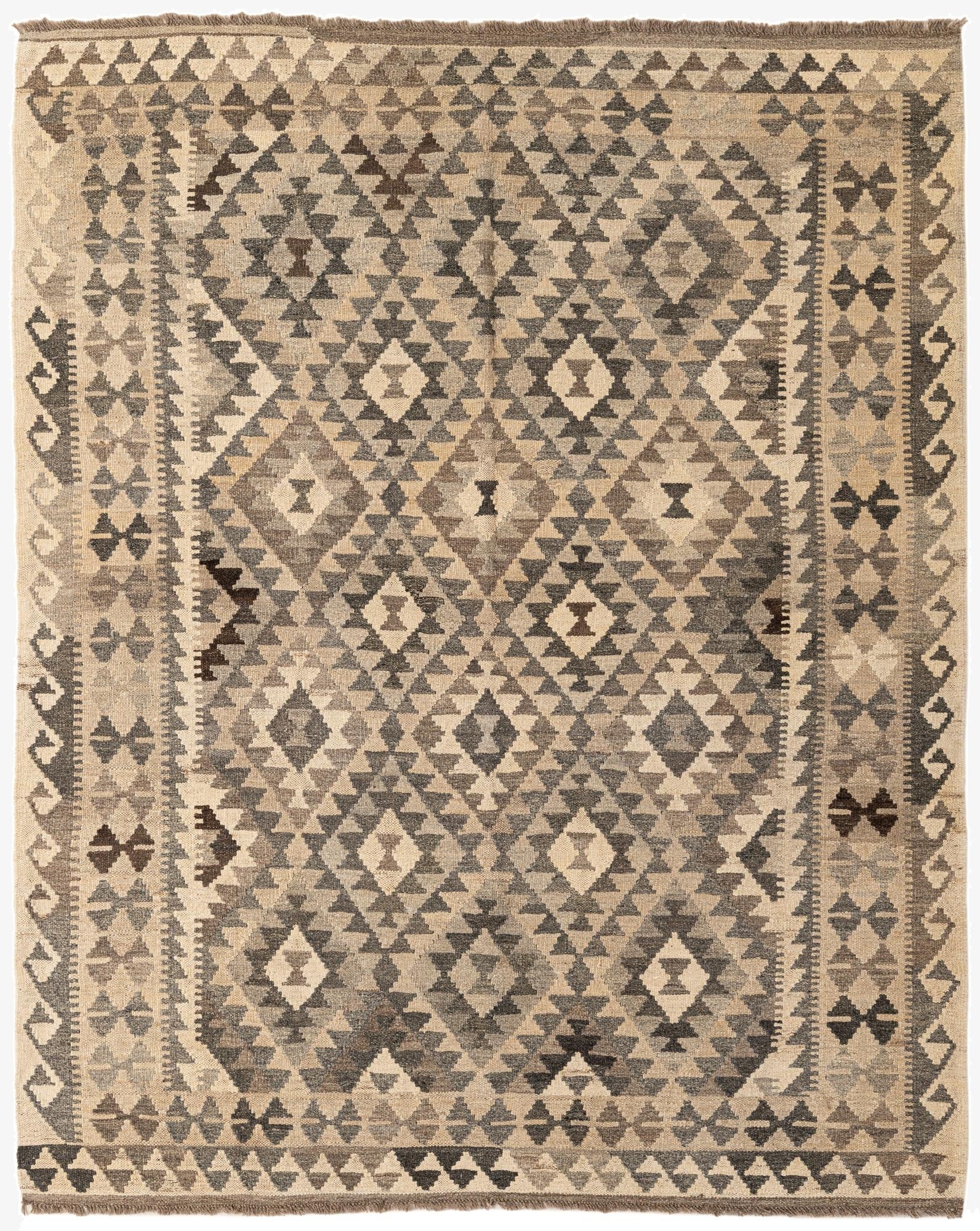 5' 5 x 6' 9  Hand Woven Kilim Maymana Wool Rug