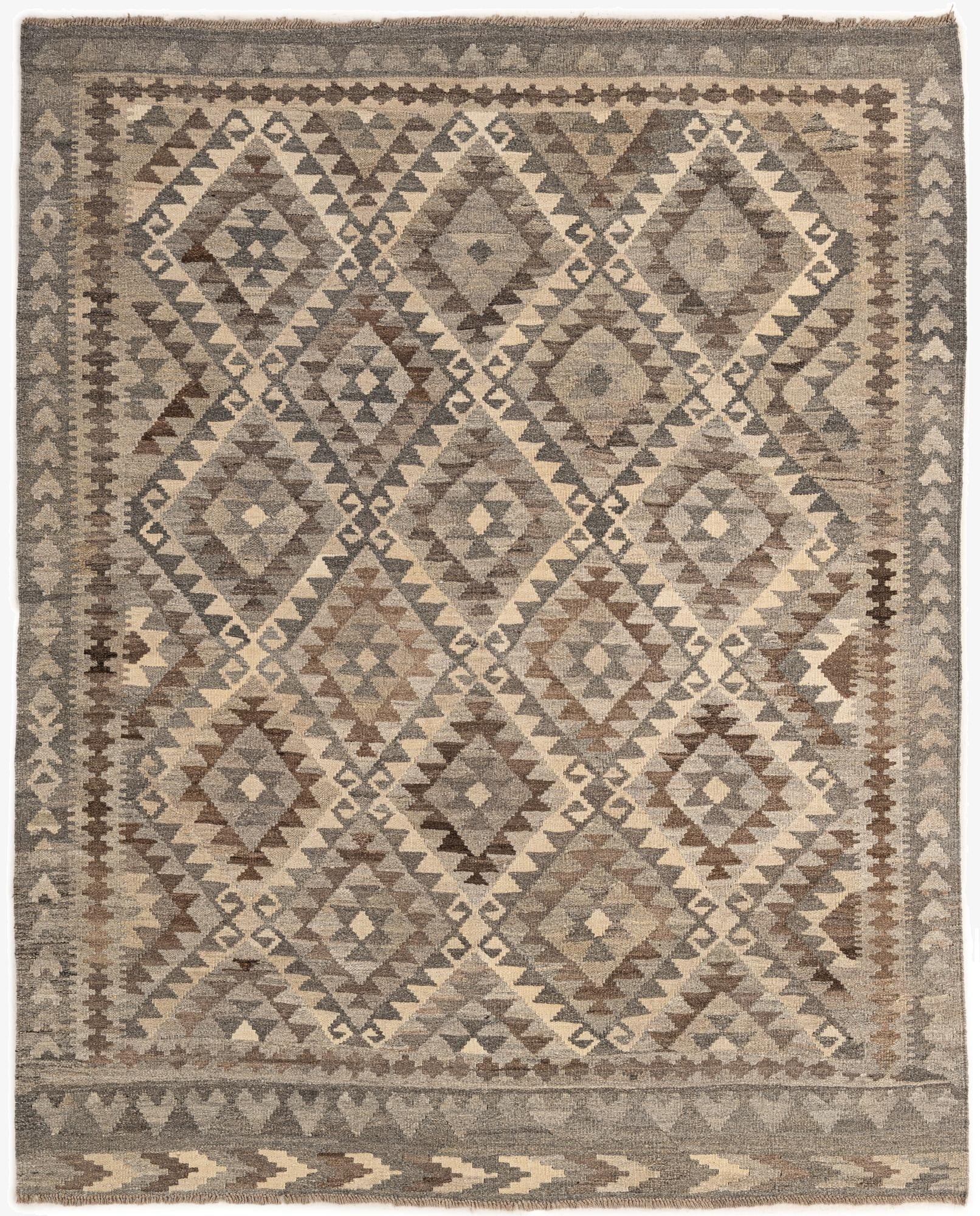 5' 7 x 6' 10  Hand Woven Kilim Maymana Wool Rug