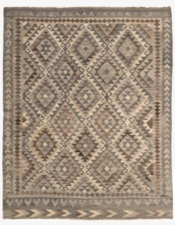 5' 7 x 6' 10 Hand Woven Kilim Maymana Wool Rug