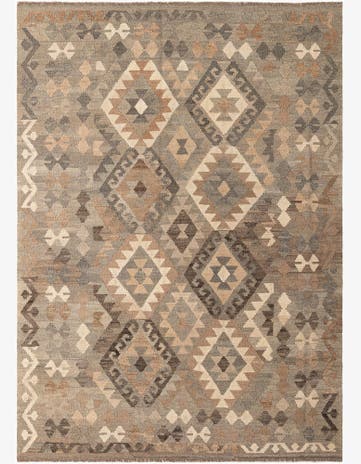 5' 8 x 8' 1 Hand Woven Kilim Maymana Wool Rug