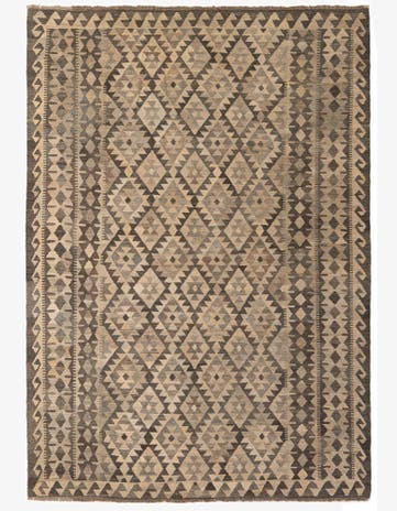 6' 10 x 9' 9 Hand Woven Kilim Maymana Wool Rug