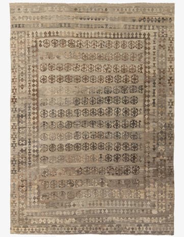 8' 3 x 11' 8 Hand Woven Kilim Maymana Wool Rug