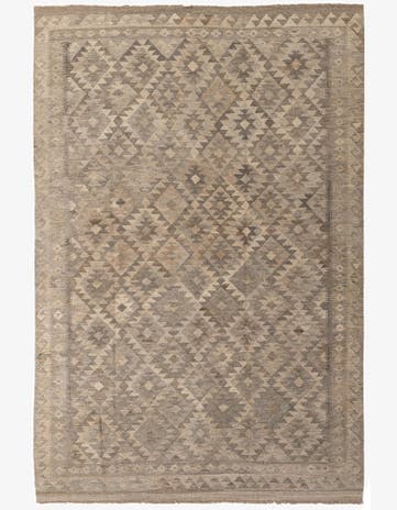 6' 6 x 9' 10 Hand Woven Kilim Maymana Wool Rug