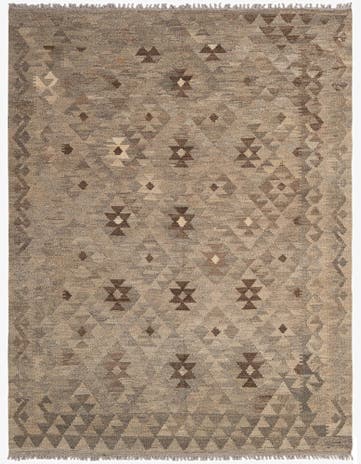 5' 2 x 6' 9 Hand Woven Kilim Maymana Wool Rug
