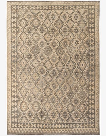 6' 10 x 9' 9 Hand Woven Kilim Maymana Wool Rug