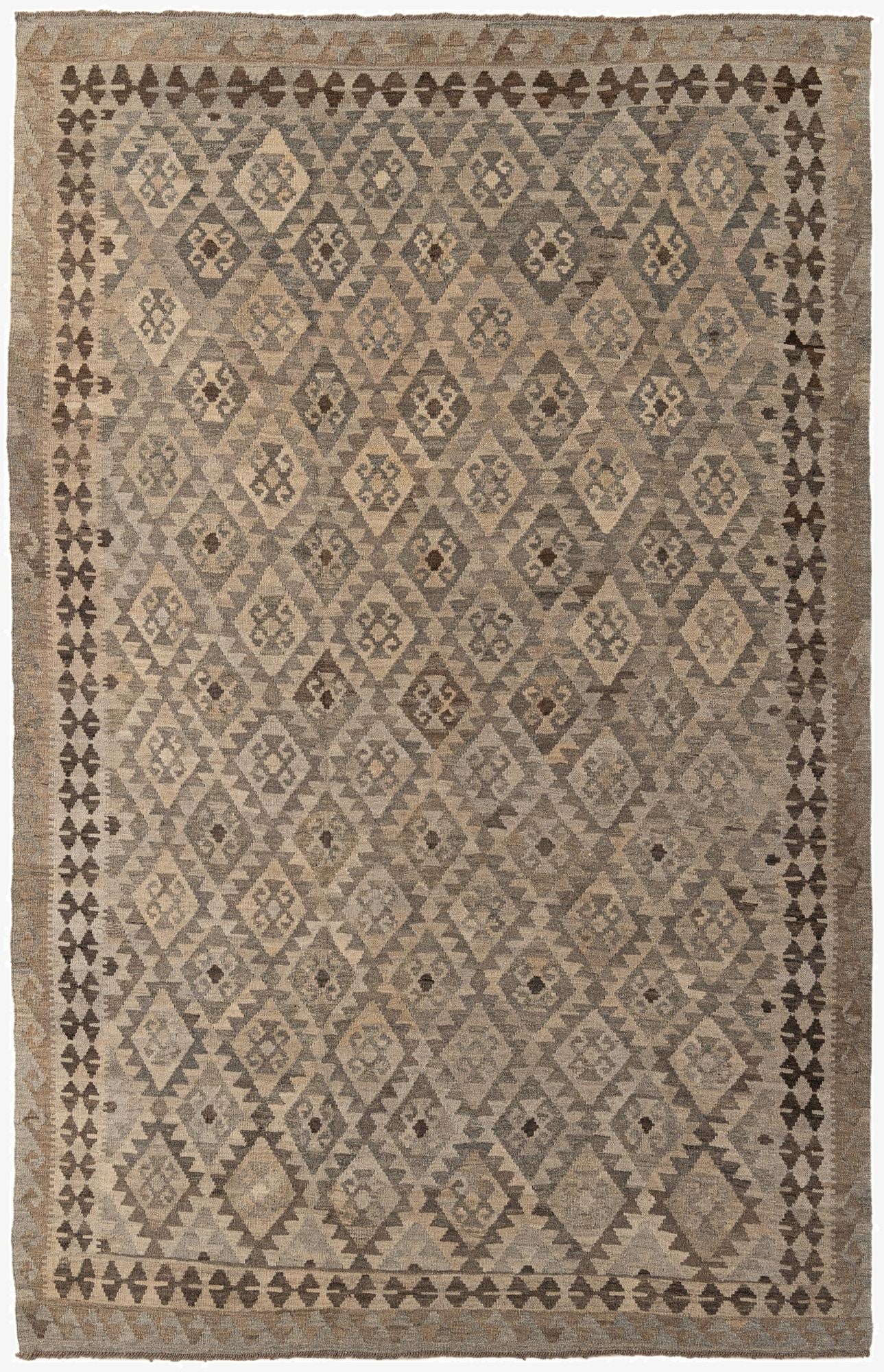 6' 6 x 10'  Hand Woven Kilim Maymana Wool Rug