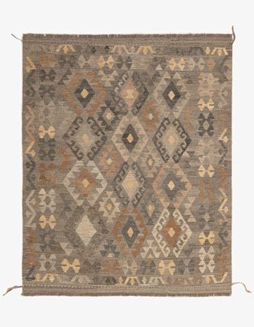 5' 2 x 6' 3 Hand Woven Kilim Maymana Wool Rug