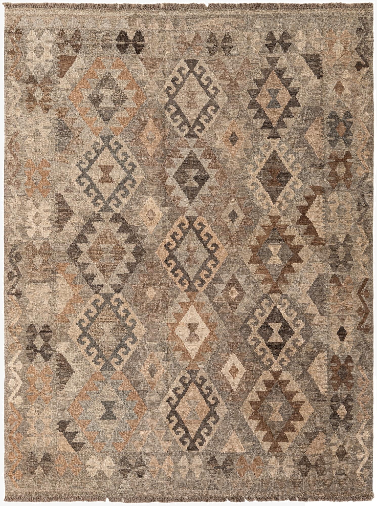 5' 11 x 7' 10  Hand Woven Kilim Maymana Wool Rug