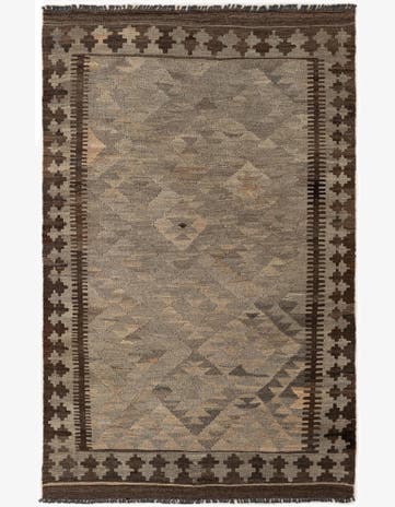 3' 10 x 6' Hand Woven Kilim Maymana Wool Rug