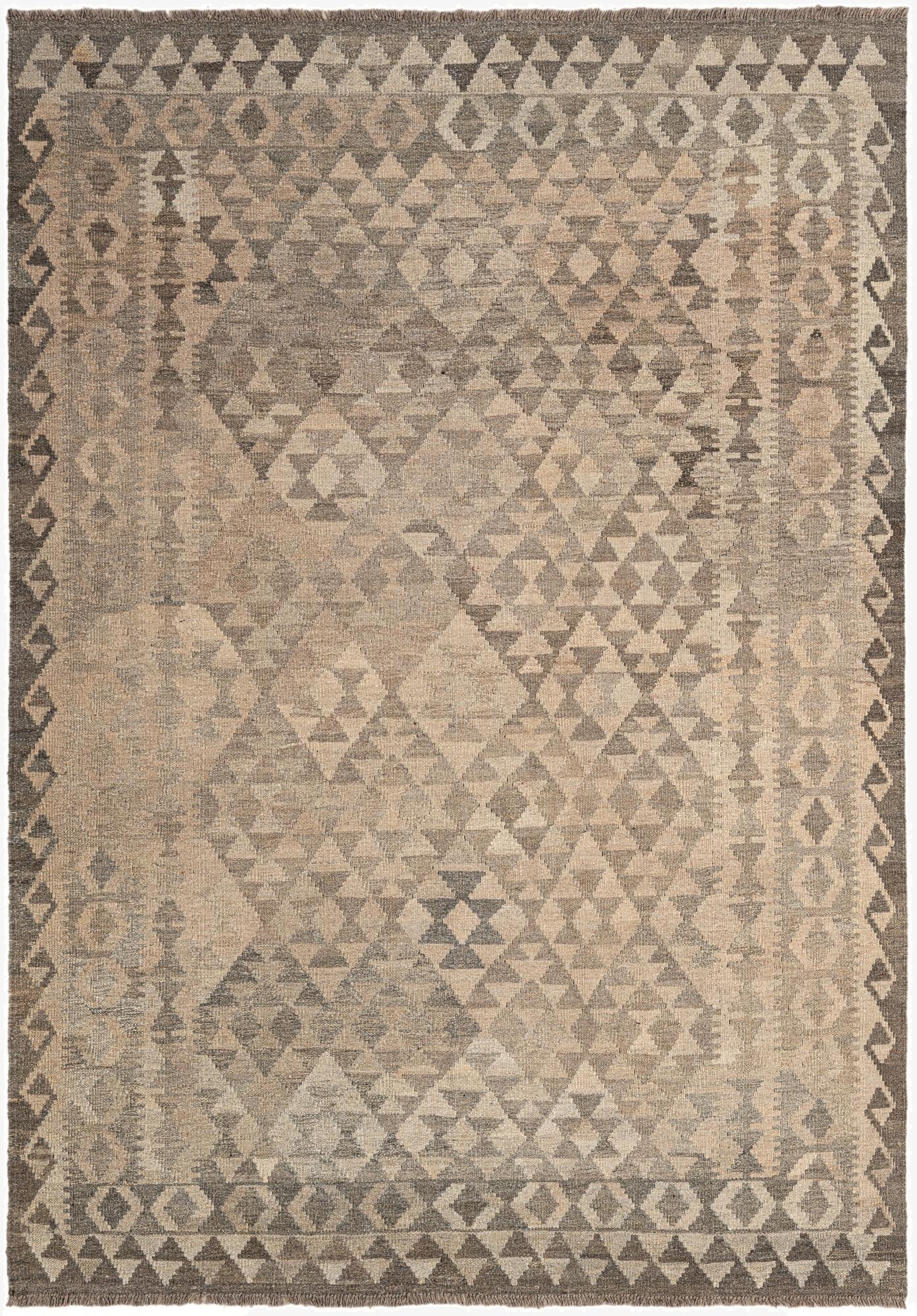 5' 2 x 7' 4  Hand Woven Kilim Maymana Wool Rug