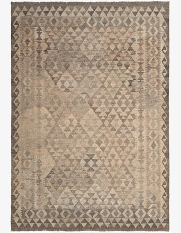 5' 2 x 7' 4 Hand Woven Kilim Maymana Wool Rug