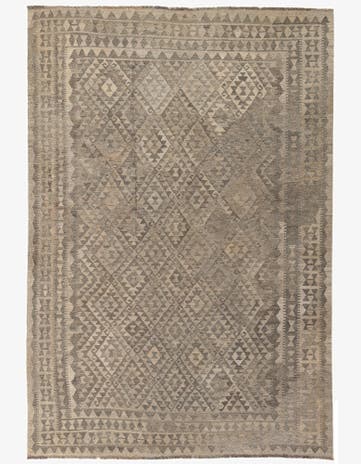 6' 9 x 9' 10 Hand Woven Kilim Maymana Wool Rug