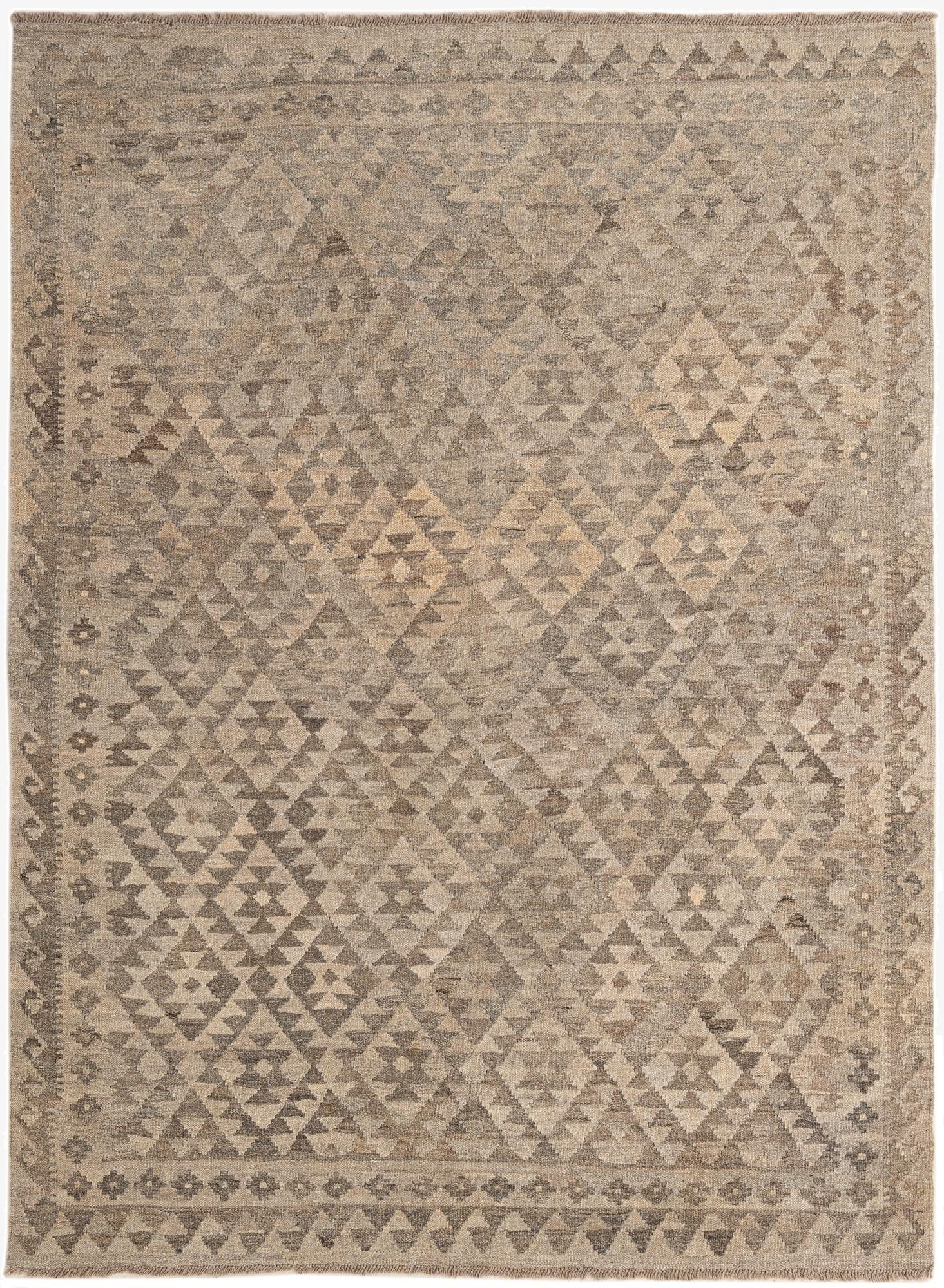 5' x 6' 7  Hand Woven Kilim Maymana Wool Rug