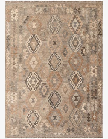 5' 9 x 8' Hand Woven Kilim Maymana Wool Rug
