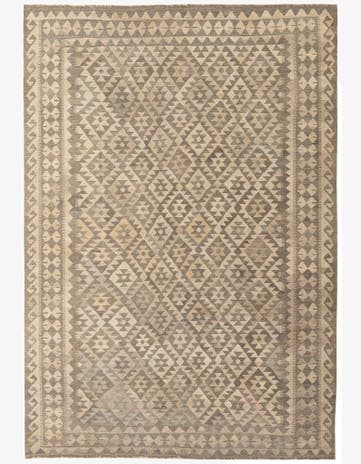 6' 10 x 9' 9 Hand Woven Kilim Maymana Wool Rug