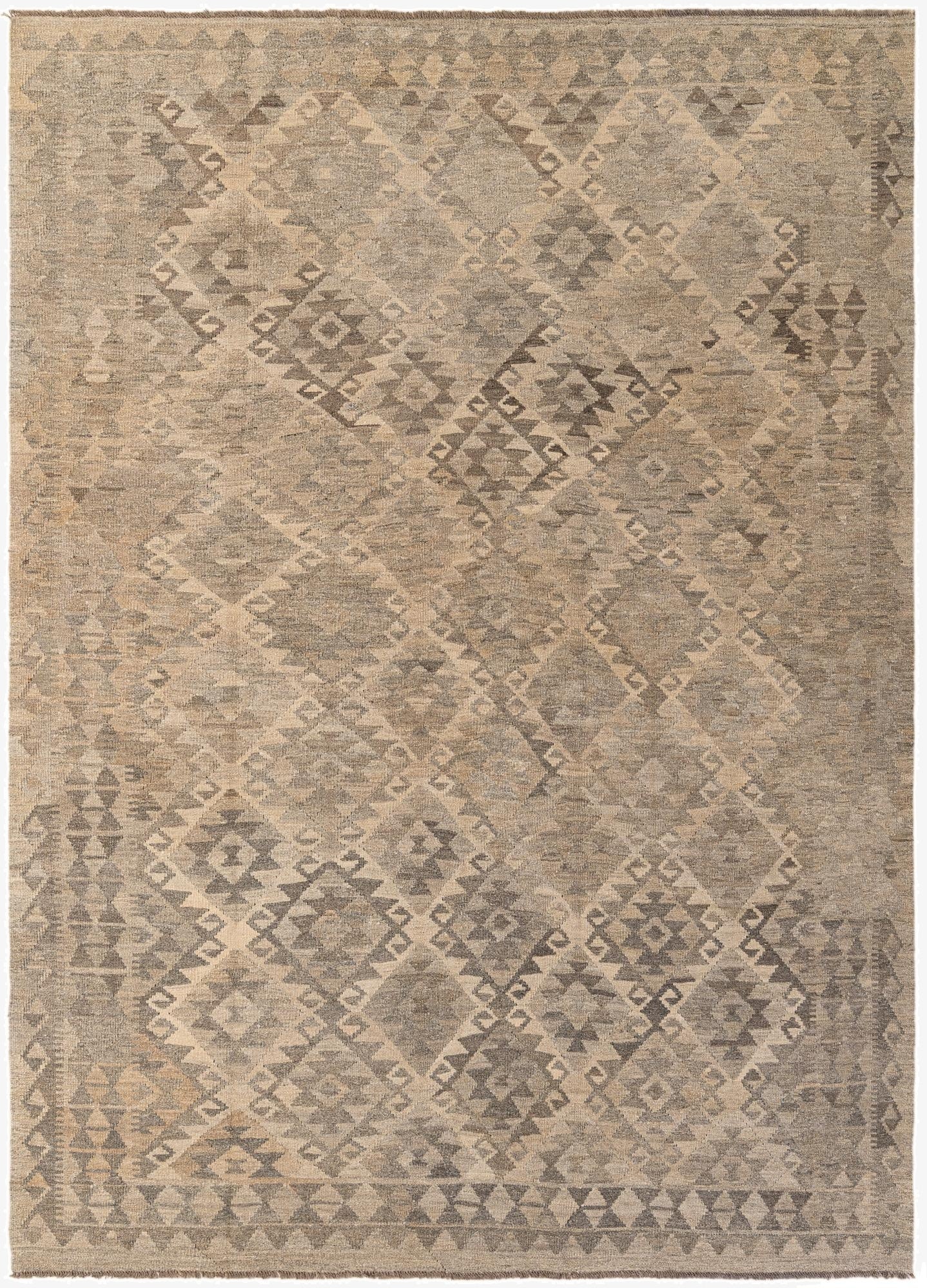 6' 10 x 9' 5  Hand Woven Kilim Maymana Wool Rug