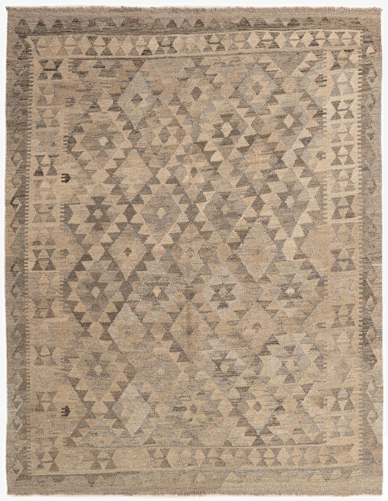 5' 2 x 6' 6  Hand Woven Kilim Maymana Wool Rug