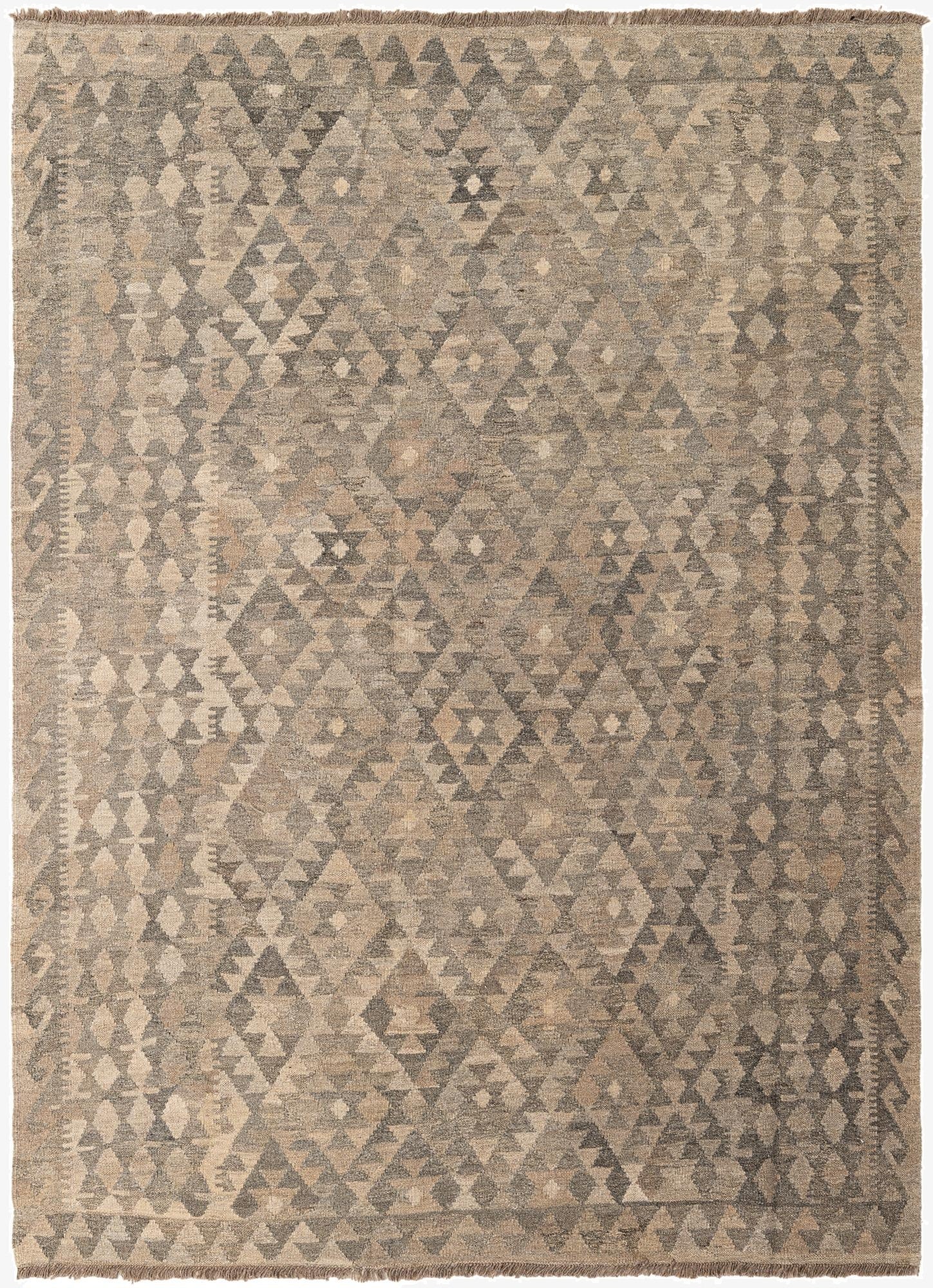5' 10 x 7' 11  Hand Woven Kilim Maymana Wool Rug