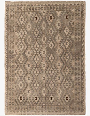 5' 8 x 7' 11 Hand Woven Kilim Maymana Wool Rug