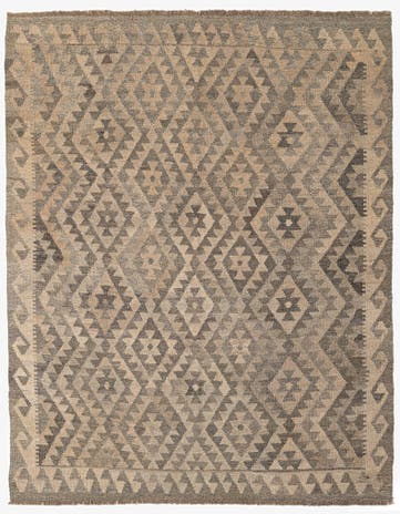 5' 2 x 6' 3 Hand Woven Kilim Maymana Wool Rug
