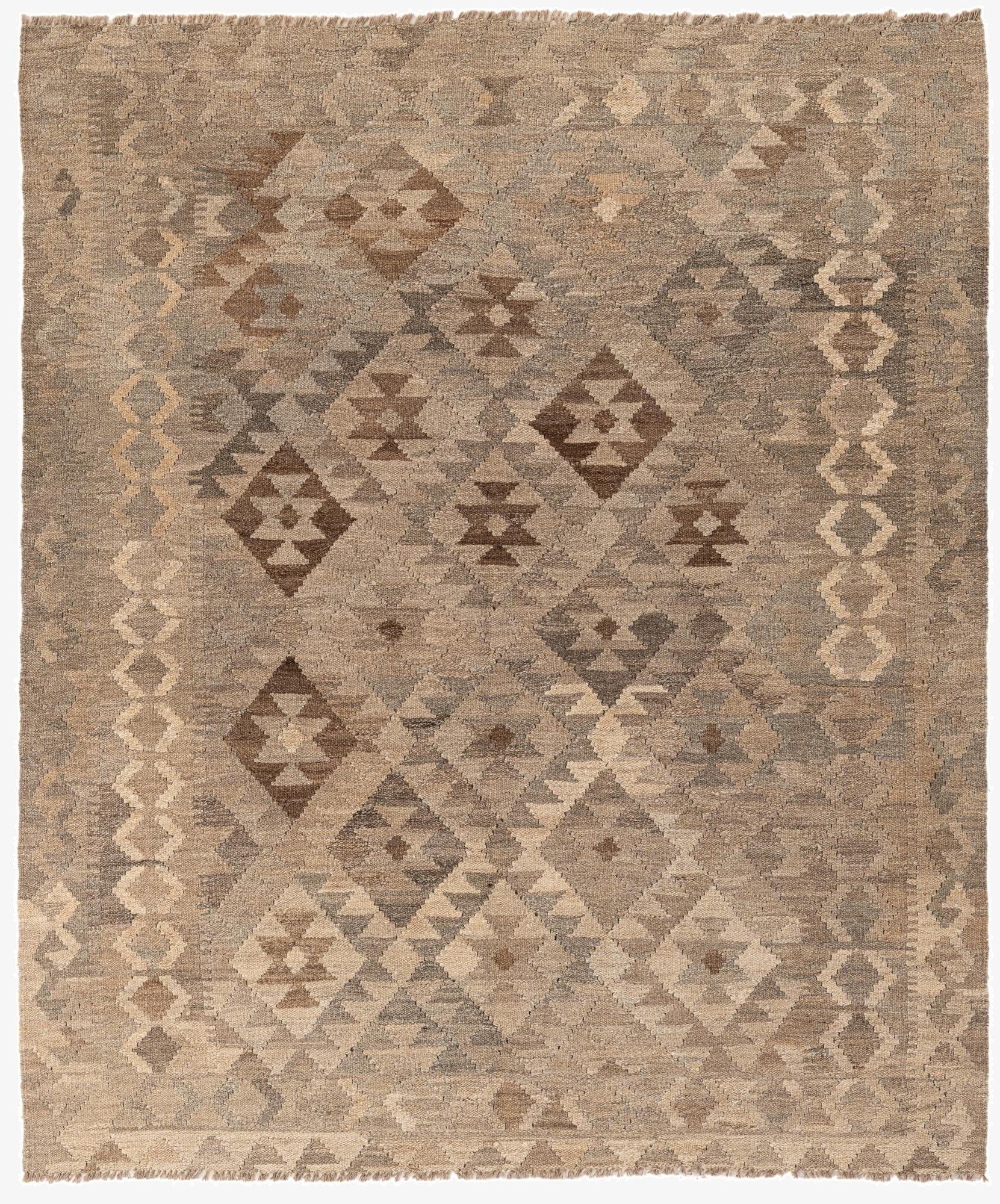 5' 2 x 6' 3  Hand Woven Kilim Maymana Wool Rug
