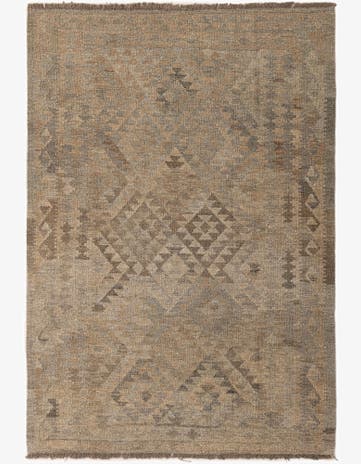 4' x 5' 10 Hand Woven Kilim Maymana Wool Rug