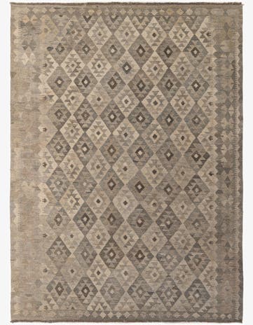 7' 1 x 9' 9 Hand Woven Kilim Maymana Wool Rug