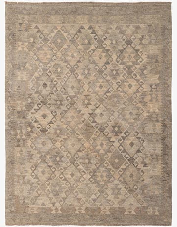 5' x 6' 8 Hand Woven Kilim Maymana Wool Rug