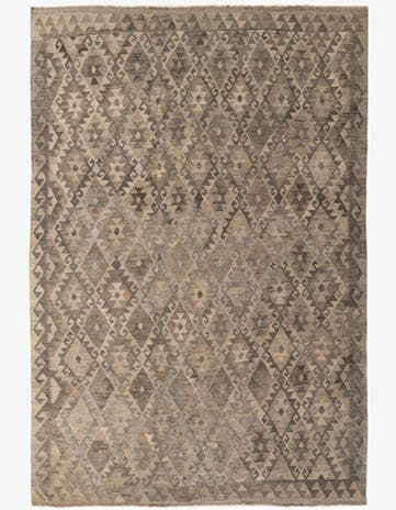 6' 10 x 9' 9 Hand Woven Kilim Maymana Wool Rug