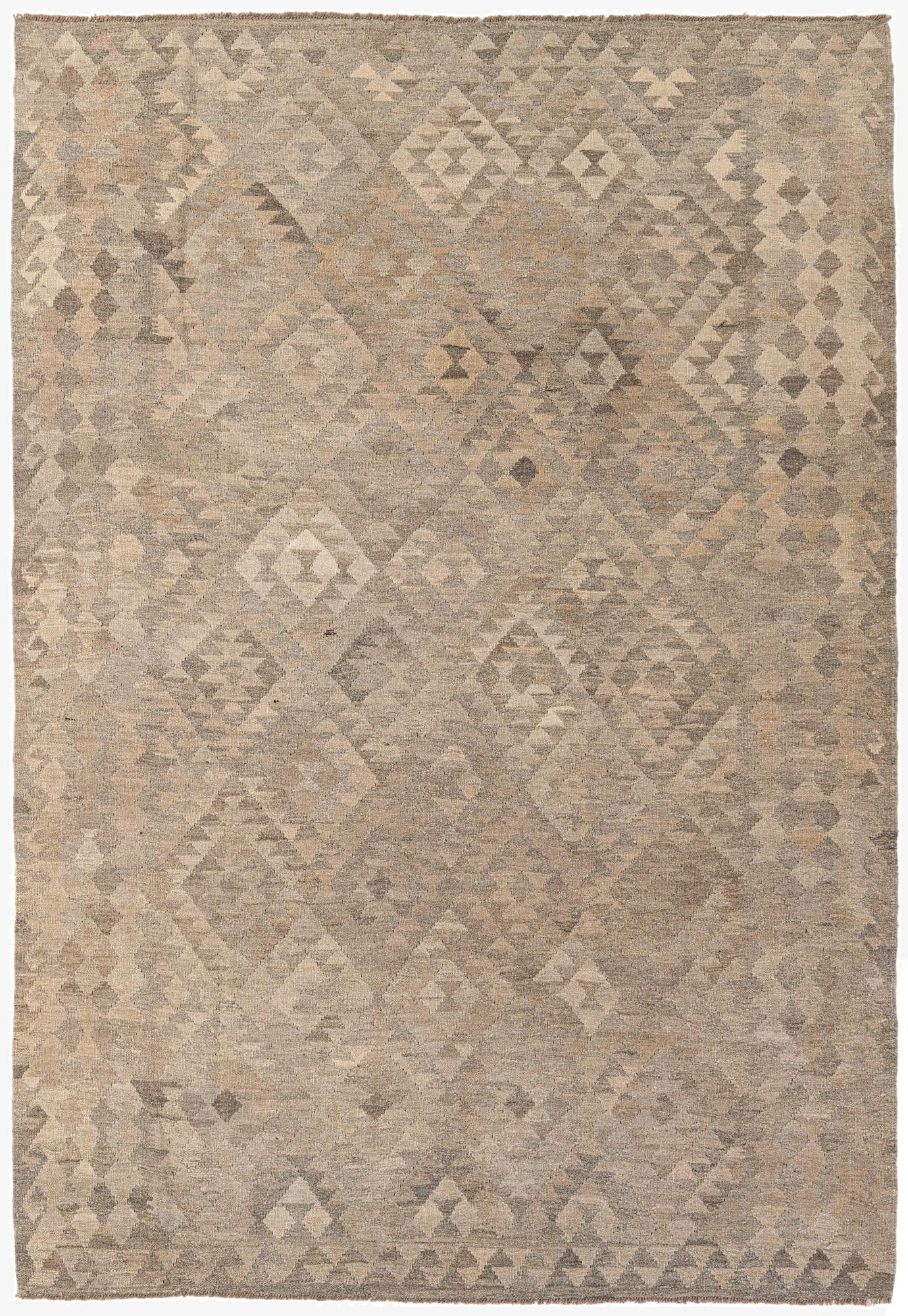 6' 9 x 9' 9  Hand Woven Kilim Maymana Wool Rug