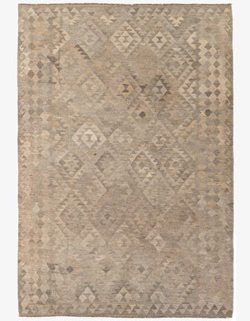 6' 9 x 9' 9 Hand Woven Kilim Maymana Wool Rug
