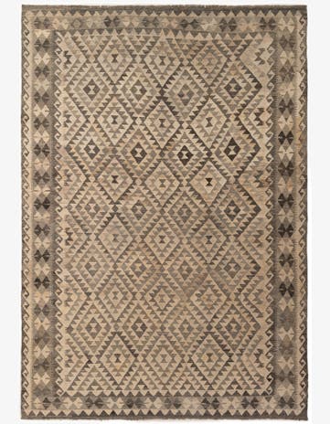 6' 11 x 9' 10 Hand Woven Kilim Maymana Wool Rug